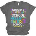 Graduation Shirt For 5th Grader Goodbye Hello Middle School Unisex Jersey T-Shirt