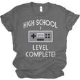 High School Graduation Shirt Level Complete Video Gamer Unisex Jersey T-Shirt