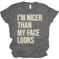 I'm Nicer Than My Face Looks Introverted Introverts Unisex Jersey T-Shirt