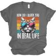 Introvert Cat How Do I Block You Retro Cat Sarcastic Men Women Girls Unisex Jersey T-Shirt