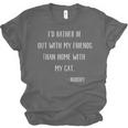 Introvert Cat Lover Quote Humor Social Introversion Unisex Jersey T-Shirt