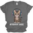 Introvert Mode Cat With Headphones Kitten Lover Unisex Jersey T-Shirt