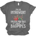 Im An Introvert Unless You Talk About Bagpipes Bagpiper Unisex Jersey T-Shirt
