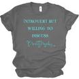 Introvert But Willing To Discuss Calligraphy Unisex Jersey T-Shirt Introvert But Willing To Discuss Calligraphy Unisex Jersey T-Shirt