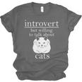 Introvert But Willing To Talk About Cats Unisex Jersey T-Shirt