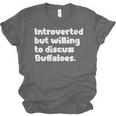 Introverted But Willing To Discuss Buffaloes Introvert Quote Unisex Jersey T-Shirt Introverted But Willing To Discuss Buffaloes Introvert Quote Unisex Jersey T-Shirt