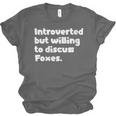 Introverted But Willing To Discuss Foxes Introvert Unisex Jersey T-Shirt Introverted But Willing To Discuss Foxes Introvert Unisex Jersey T-Shirt