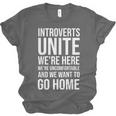 Introverts Unite We'Re Here We'Re Uncomfortable Unisex Jersey T-Shirt
