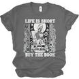 Life Is Short Buy The Book Introvert Skeleton Reading Unisex Jersey T-Shirt