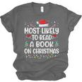 Most Likely To Read A Book On Christmas Matching Family Xmas Unisex Jersey T-Shirt