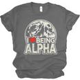 I Love Being Alpha Moonlit Wolf Meme Alpha Introvert Unisex Jersey T-Shirt