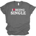 I Love Being Single Red Heart Anxious & Introvert Girl Club Unisex Jersey T-Shirt