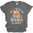 All I Need Is Books And Cats Reading Unisex Jersey T-Shirt All I Need Is Books And Cats Reading Unisex Jersey T-Shirt