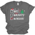 Nice Naughty Introvert Christmas List Santa Unisex Jersey T-Shirt Nice Naughty Introvert Christmas List Santa Unisex Jersey T-Shirt