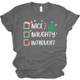Nice Naughty Introvert Christmas List Santa Unisex Jersey T-Shirt Nice Naughty Introvert Christmas List Santa Unisex Jersey T-Shirt