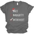 Nice Naughty Introvert List Christmas Introvert Unisex Jersey T-Shirt Nice Naughty Introvert List Christmas Introvert Unisex Jersey T-Shirt