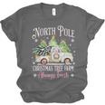 North Pole Tree Farm Merry Christmas Holiday Scene Nostalgia Unisex Jersey T-Shirt