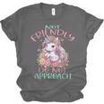 Not Friendly Do Not Approach Women & Girls Unicorn Cute Introvert & Humor Lovers For Women V-Neck Classic Fit Modern Short Sleeve Unisex Jersey T-Shirt