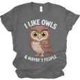 I Like Owls And Maybe 3 People Introvert Humor Casual Unisex Jersey T-Shirt