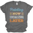 Painting Now Minimal Socializing Introvert Vintage Unisex Jersey T-Shirt
