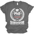 PhD Survivor Doctorate Graduate Shirt Graduation Unisex Jersey T-Shirt