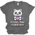 Pixel Art Pet Cat Y2K Retro Vintage Digital Nostalgia Tech Unisex Jersey T-Shirt