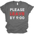 Please Leave By 9 Introvert Party Anti-Social Birthday Unisex Jersey T-Shirt