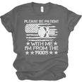 Please Be Patient With Me I'm From The 1900s USA Flag Skull Unisex Jersey T-Shirt