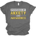 Powered By Anxiety And Awkwardness Social Anxiety Introverts Unisex Jersey T-Shirt