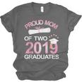 Proud Mom Of Two 2019 Graduates Twin Mama Mother Graduation Unisex Jersey T-Shirt