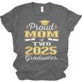 Proud Mom Of Two 2025 Graduates Graduation Family Unisex Jersey T-Shirt
