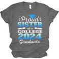 Proud Sister Of 2024 College Graduate Family 24 Graduation Unisex Jersey T-Shirt