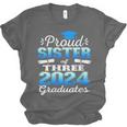 Proud Sister Of Three 2024 Graduate 23 Class Graduation Unisex Jersey T-Shirt