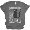 Read Banned Books Pet Cats Fight Evil Read Banned Books Unisex Jersey T-Shirt