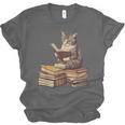 Reading Cat Book Lover Unisex Jersey T-Shirt