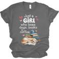 Retro Just A Girl Who Love Dogs Books And Coffee Bookworm Unisex Jersey T-Shirt