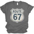 Retro Route 67 Highway Sign Vintage Road Nostalgia Unisex Jersey T-Shirt Retro Route 67 Highway Sign Vintage Road Nostalgia Unisex Jersey T-Shirt