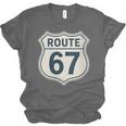 Retro Route 67 Highway Sign Vintage Road Nostalgia Unisex Jersey T-Shirt Retro Route 67 Highway Sign Vintage Road Nostalgia Unisex Jersey T-Shirt