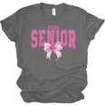 Retro Senior 2026 Class Of 2026 Coquette Pink Bow Graduation Unisex Jersey T-Shirt