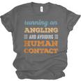 Running On Angling Social Introvert Humor Vintage Unisex Jersey T-Shirt Running On Angling Social Introvert Humor Vintage Unisex Jersey T-Shirt