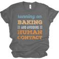 Running On Baking Social Introvert Humor Vintage Unisex Jersey T-Shirt Running On Baking Social Introvert Humor Vintage Unisex Jersey T-Shirt
