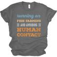 Running On Fish Farming Social Introvert Humor Vintage Unisex Jersey T-Shirt Running On Fish Farming Social Introvert Humor Vintage Unisex Jersey T-Shirt