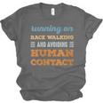 Running On Race Walking Social Introvert Humor Vintage Unisex Jersey T-Shirt
