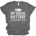 Sarcastic Anti Low Social Battery Social Introvert Unisex Jersey T-Shirt