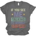 If You See Me Talking To Myself Sarcastic Introvert Unisex Jersey T-Shirt