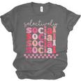 Selectively Social Sarcastic Introvert Humor Unisex Jersey T-Shirt Selectively Social Sarcastic Introvert Humor Unisex Jersey T-Shirt