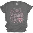 Senior 2026 Class Of 2026 Coquette Pink Bow Graduation Unisex Jersey T-Shirt