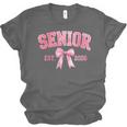 Senior 2026 Coquette Pink Bow Class Of 2026 Graduation Girls Unisex Jersey T-Shirt