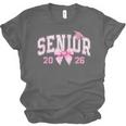 Senior 2026 Coquette Pink Bow Girls Class Of 2026 Graduation Unisex Jersey T-Shirt