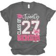 Senior 2027 Class Of 2027 Pink Coquette Bow Graduation Girl Unisex Jersey T-Shirt